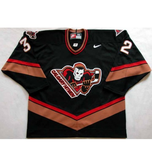 Custom WHL Calgary Hitmen 98 09 Wright Road Hockey Jersey Black